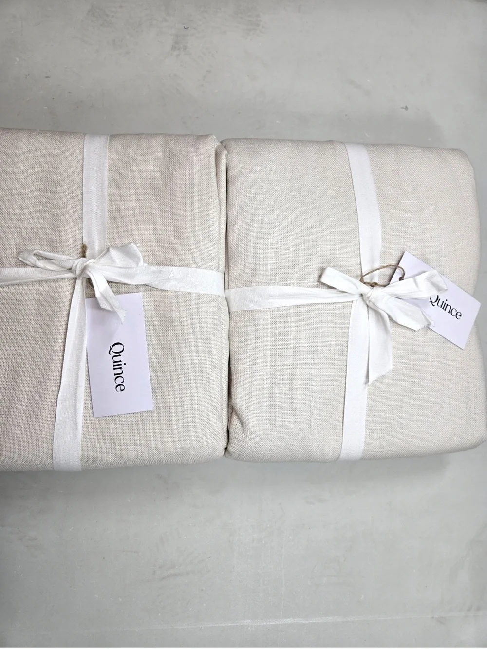 NWT QUINCE Set Of 2 48x96 Heavyweight European Linen Room Darkening Curtain 9872